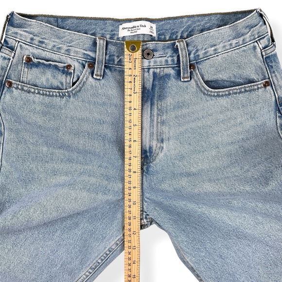 Abercrombie & Fitch Jeans Womens 29 (ACTUAL 31x27) Blue Barrel Relaxed Leg Ankle - Picture 12 of 15